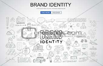 Brand identity concept with Business Doodle design style: compan