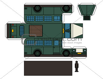 Paper model of a classic prison bus