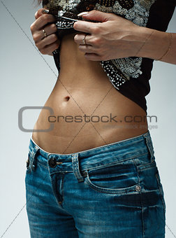 Perfect Slim Woman Body. Flat stomach