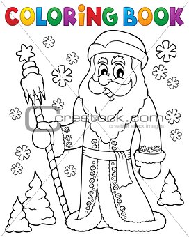 Coloring book Father Frost theme 1