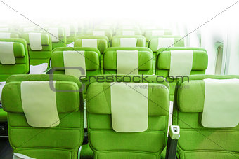 Airplane seats in cabin