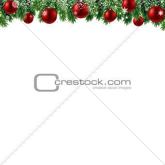 Christmas Border With Fir Tree