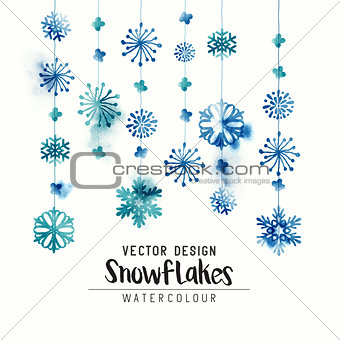 Winter Watercolor Snowflakes