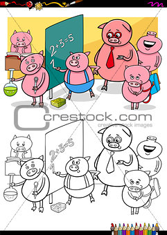 piglets pupil characters coloring book