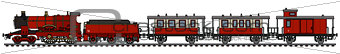 Vintage red steam train