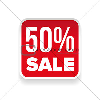 Fifty percent Sale button red