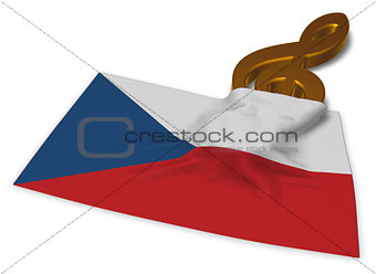 clef symbol and flag of the czech republic - 3d rendering