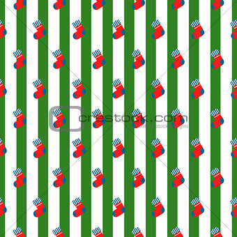 New year socks striped seamless vector pattern.