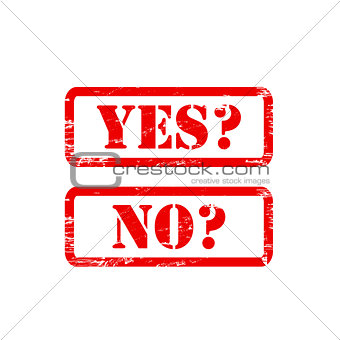 YES NO stamp sign text red.