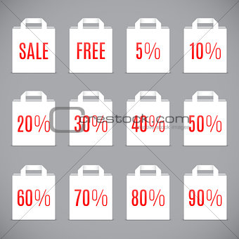 White Sale Shopping Bags