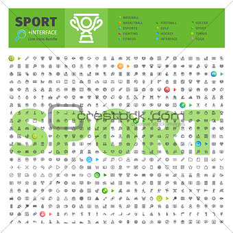 Sport Thematic Collection of Line Icons
