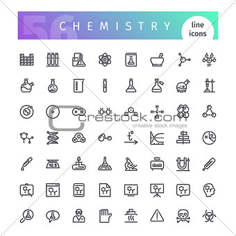 Chemistry Line Icons Set