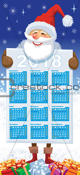 Santa Claus with Calendar 2018 