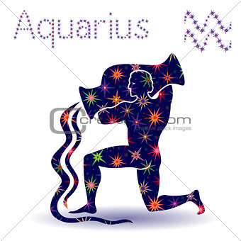 Zodiac sign Aquarius stencil