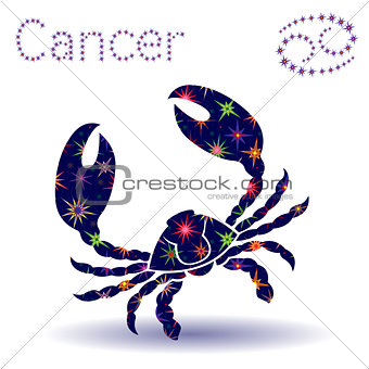 Zodiac sign Cancer stencil