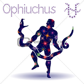 Alternative Zodiac sign Ophiuchus stencil