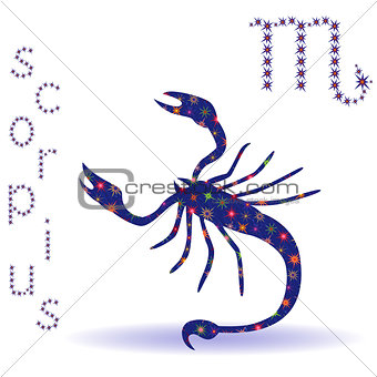 Stencil of Zodiac sign Scorpius