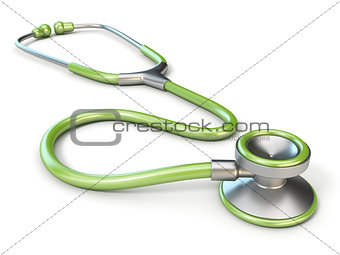 Green medical stethoscope 3D