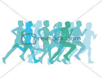 a group of runners together