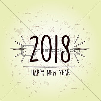 happy new year 2018 over green old paper background