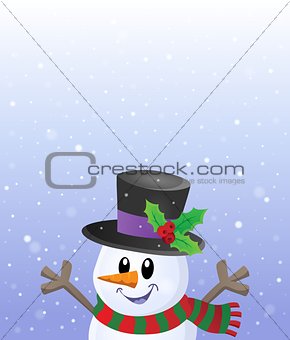 Lurking snowman in snowy weather theme 2