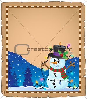 Parchment with Christmas snowman theme 4