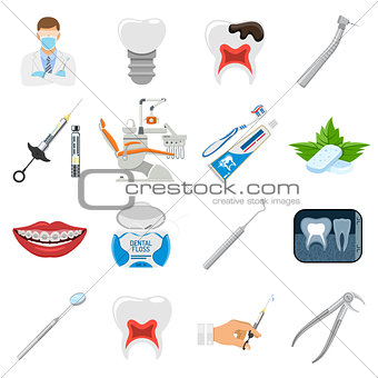 Set Dental Services Icons