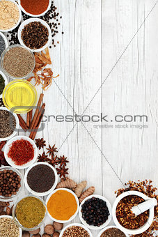 Spice and Herb Abstract Border