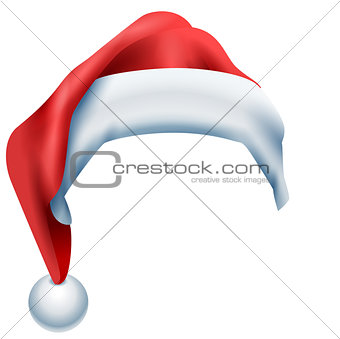 Red hat santa isolated on white background. Christmas accessory