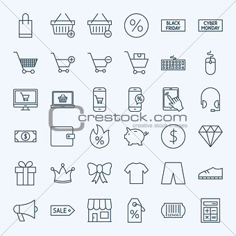 Line Cyber Monday Icons