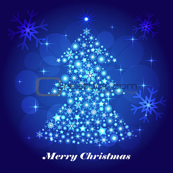 Shiny Christmas tree celebratory background