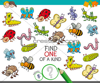 one of a kind game with insect animals