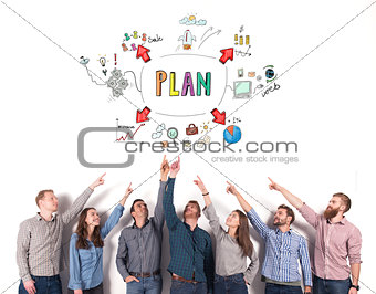 Business team indicate a business project. concept of creative idea and teamwork