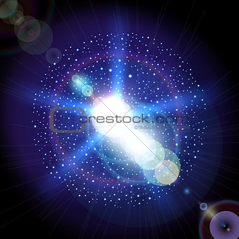 Blue holiday burst Abstract magic light background Vector