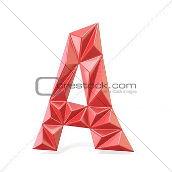 Red modern triangular font letter A. 3D