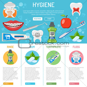 dental hygiene banner and infographics