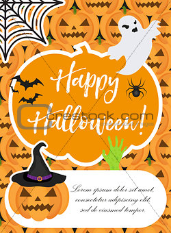 Halloween poster. Happy Halloween templates for your invitation design, greeting card, flyer. Vector illustration.
