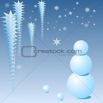 Blue Christmas snowman