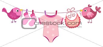 Line with clothing for baby girl