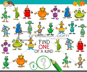 find one of a kind game with aliens characters