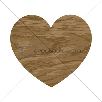 Wooden heart with an oak