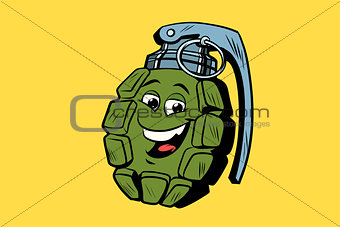 grenade cute smiley face character