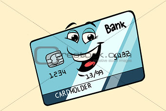Bank card cute smiley face character