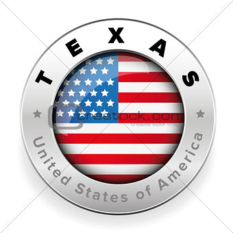 Texas Usa button steel