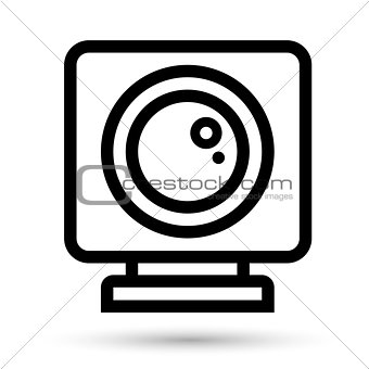 desktop web camera linear icon