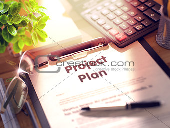 Clipboard with Project Plan Concept. 3D.