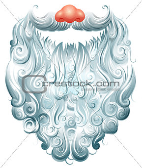 Beard, mustache and red nose Santa Claus mask. Christmas accessory