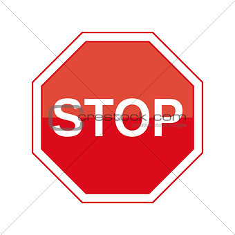 Vector illustration Traffic stop sign graphic isolated on white