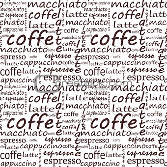 Coffee inscriptions on white background. vector illustration.
