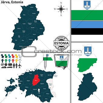 Map of Jarva, Estonia